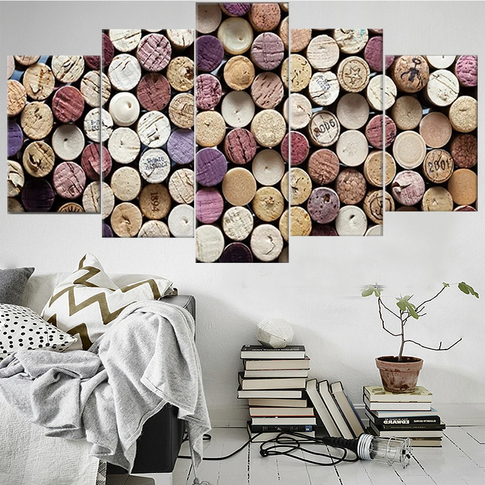 

5 Pieces Wall Art Canvas Painting Various Colors Corks Poster Modern Living Room Bedroom Modular Home Decoration Pictures