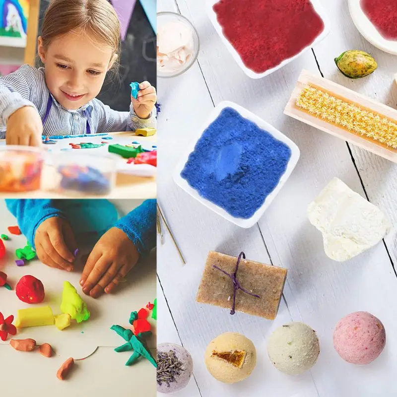 52 لون الميكا مسحوق بيرليسسينت الصباغ الراتنج تلوين حزمة الجلد آمنة DIY بها بنفسك الصابون الايبوكسي الراتنج شمعة مسمار ماكياج الحرفية