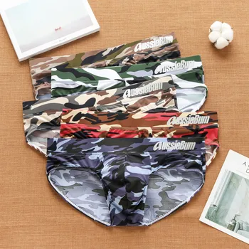 Marke männer Unterwäsche Kühlen Sommer Camouflage Persönlichkeit Niedrigen Taille Sexy Eng Anliegende Bequeme Slip Unterhose Für männer