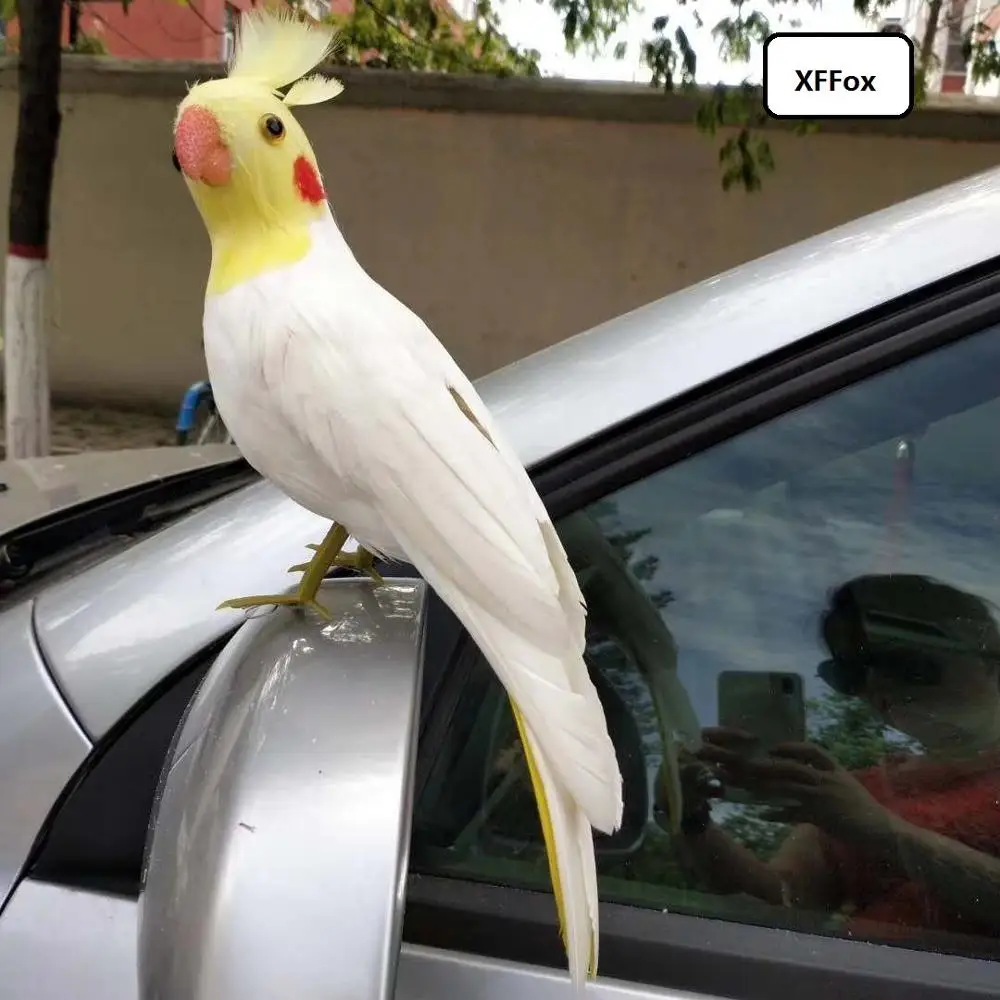 cute simulation white cockatoo model foam&feather turned parrot bird gift about 32cm xf2298