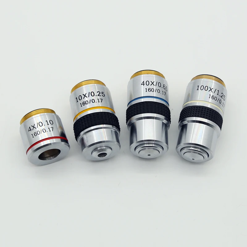 

4X 10X 40X 100X High Quality Microscope Objective Lens Achromatic Objective Laboratory Biological Microscope parts