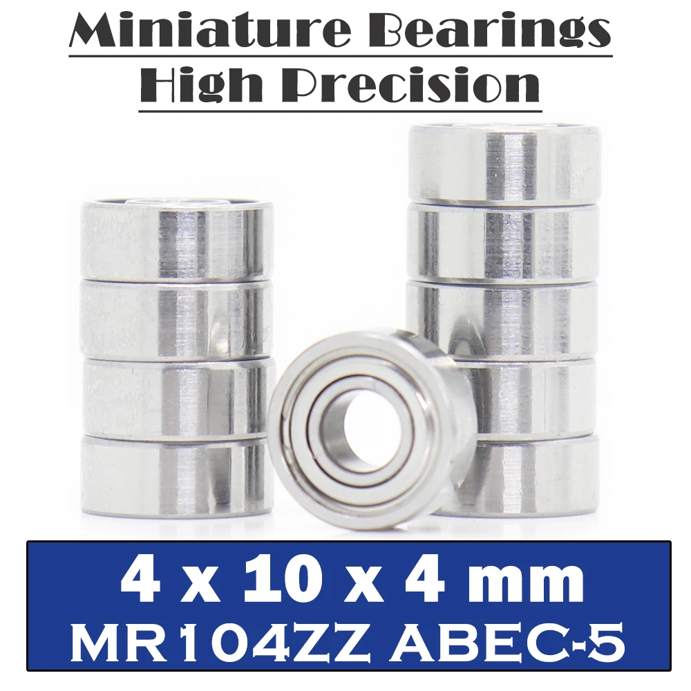 MR104ZZ Bearing ABEC-5 ( 10 PCS ) 4*10*4 mm Miniature MR104Z Ball Bearings MR104 ZZ WML4010ZZ L-1040X2ZZ