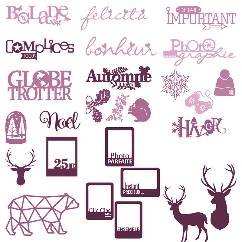 

Christmas French Word Frame Deer Metal Cutting Dies Stencils For Making Decor Suit Paper Card DIY Dies Scrapbooking New 2019