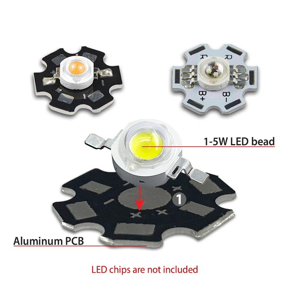 1000pcs 500pcs 100pcs 50pcs LED 1W 3W 5W PCB High Power LED Heat Sink Aluminum 20MM Base Plate Color White Blake