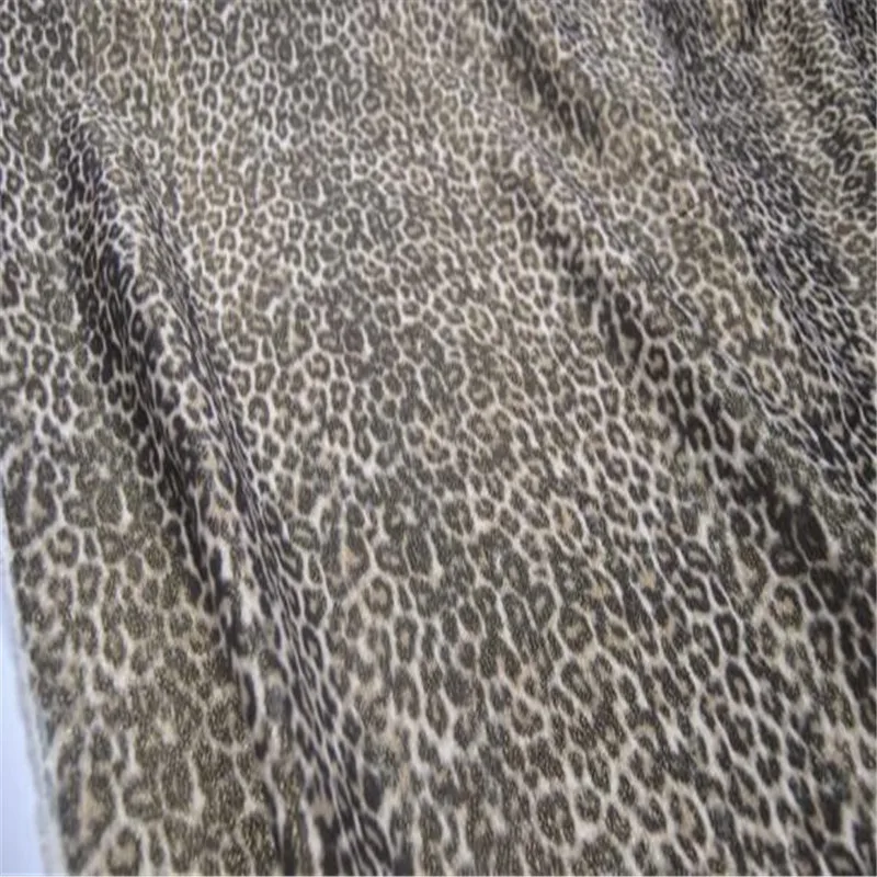 Sexy Leopard Silk Cotton Metallic Luxury Lurex  Fabric with Shiny Printing for Charming Lady Attractive Evening Dress