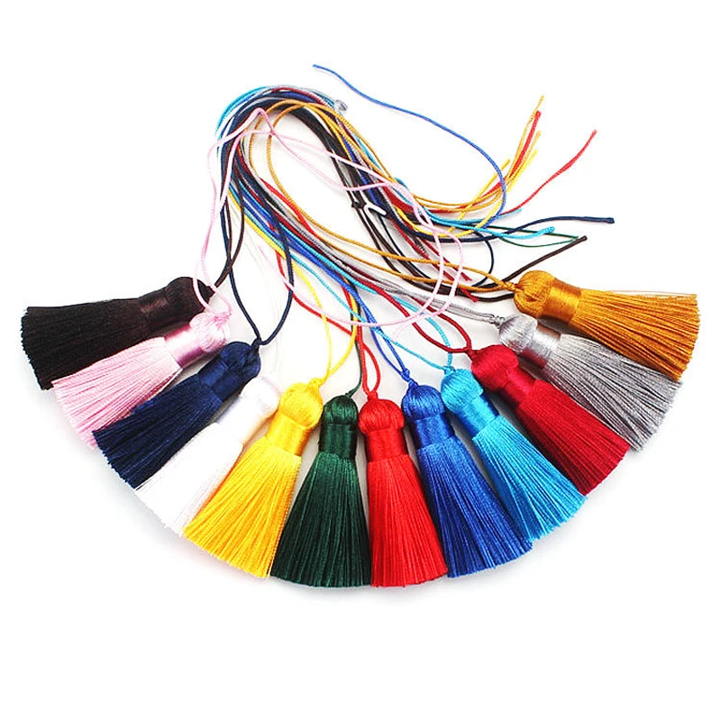 5pcs/lot 5cm Tassels Hanging Rope Fat Silk Tassels Fringe Sewing Bang Tassel Trim Key Tassels DIY Embellish Curtain Accessories