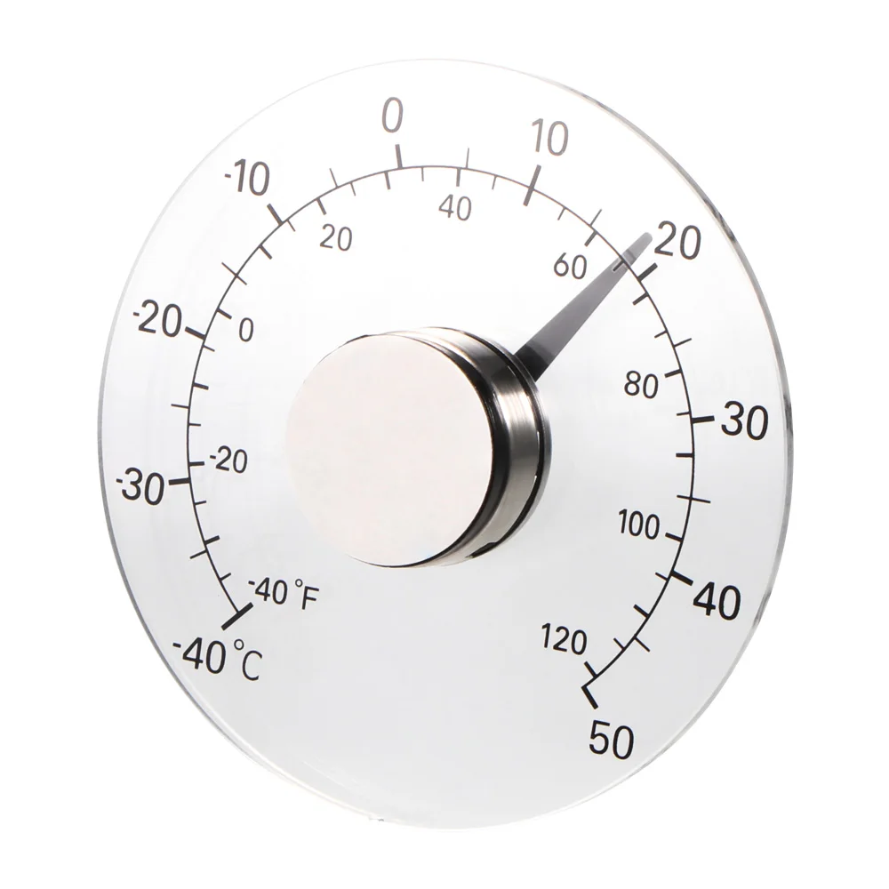 4 Inch Circular Transparent Outdoor Window Thermometer Waterproof No battery requirement Temperature Weather Station Tool