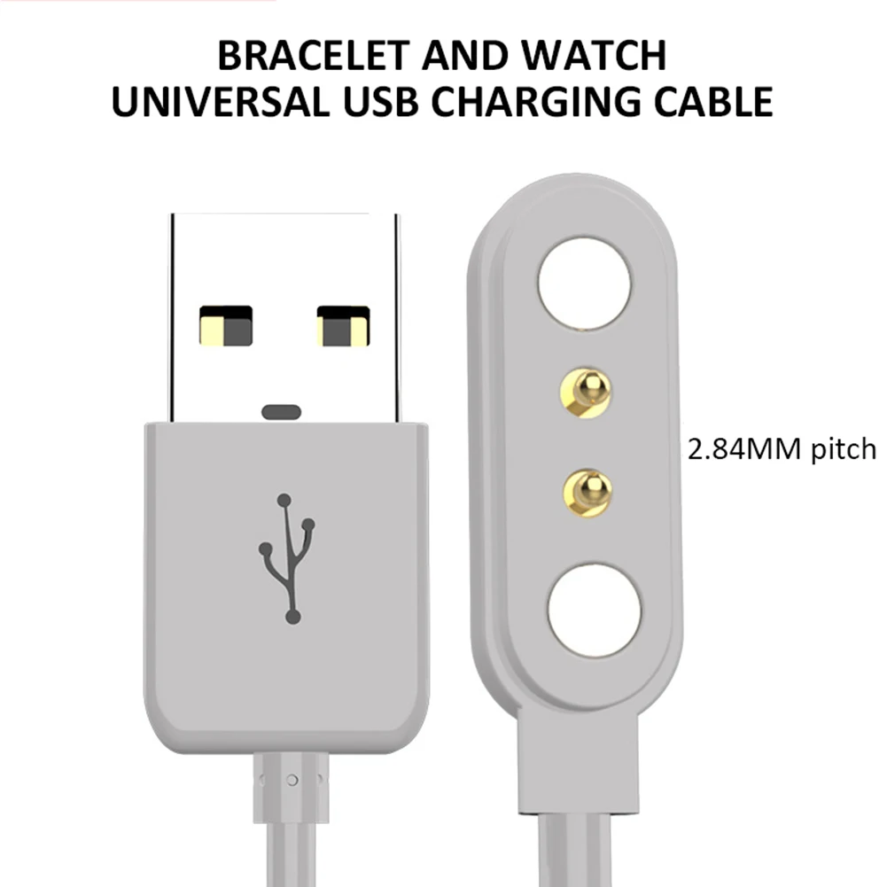 Universal สมาร์ทวอท์ชสายชาร์จไฟสังกะสีอัลลอยด์การดูดซับสายชาร์จข้อมูลสำหรับ2 Pin 2.84 Pitch สมาร์ทวอท์ช Es ข้อมูลสาย