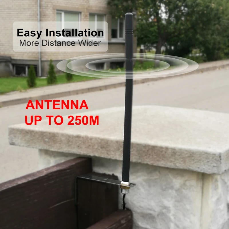 433Mhz Antenna 433 MHz Antena for Gate Garage Radio Signal Booster Wireless Repeater,433.92mhz Gate Control Antenna Up to 250m