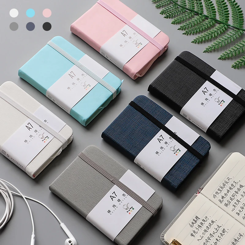 

1Pcs A6 A7 Mini Pocket Notebook Portable Small Hardcover Planner Agenda Book 96 Sheets Journals Diary Bandage Stationery Notepad