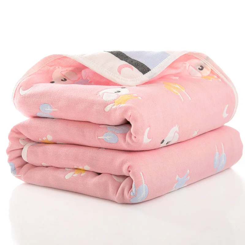 120*150cm New muslin quilt six layer cotton baby muslin blanket swaddle Baby Blanket Infant Wrap Children's kindergarten quilt