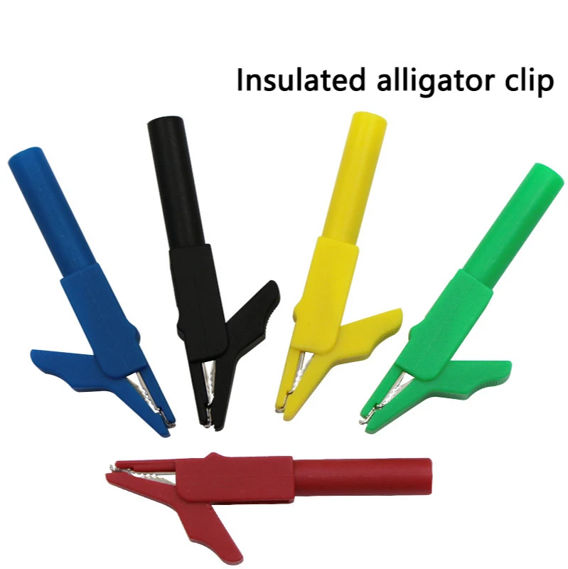 Nylon PA Insulated Alligator Clip with 4mm Socket Connector 300V/10A For Instrument and Apparatus testing Clamp Jumper Line