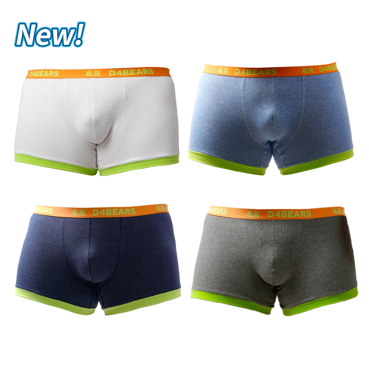 2021 New Arrivals 4PCS/LOT Bear Claw Men's Plus Size Boxers Bear Paw Underwear For Gay Bear White Blue Gray Navy M L XL XXL