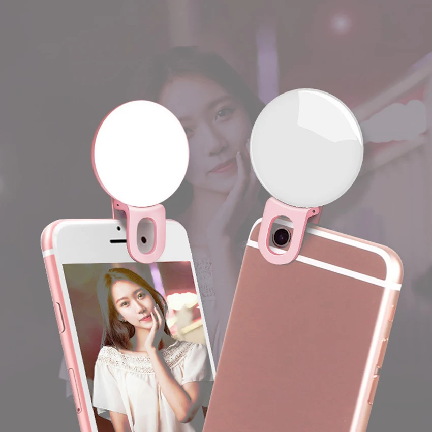 

Selfie Ring Lights LED Circle Light, 3 Light Modes, Clip On Rechargeable for Cell Phone Laptop Photography Video Lighting