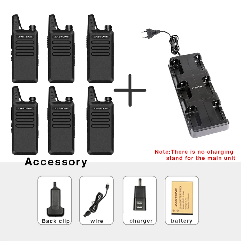 6 PCS Zastone X6 walkie talkie UHF 400-470MHZ mini radio portable handheld transceiver toy walkie talkie