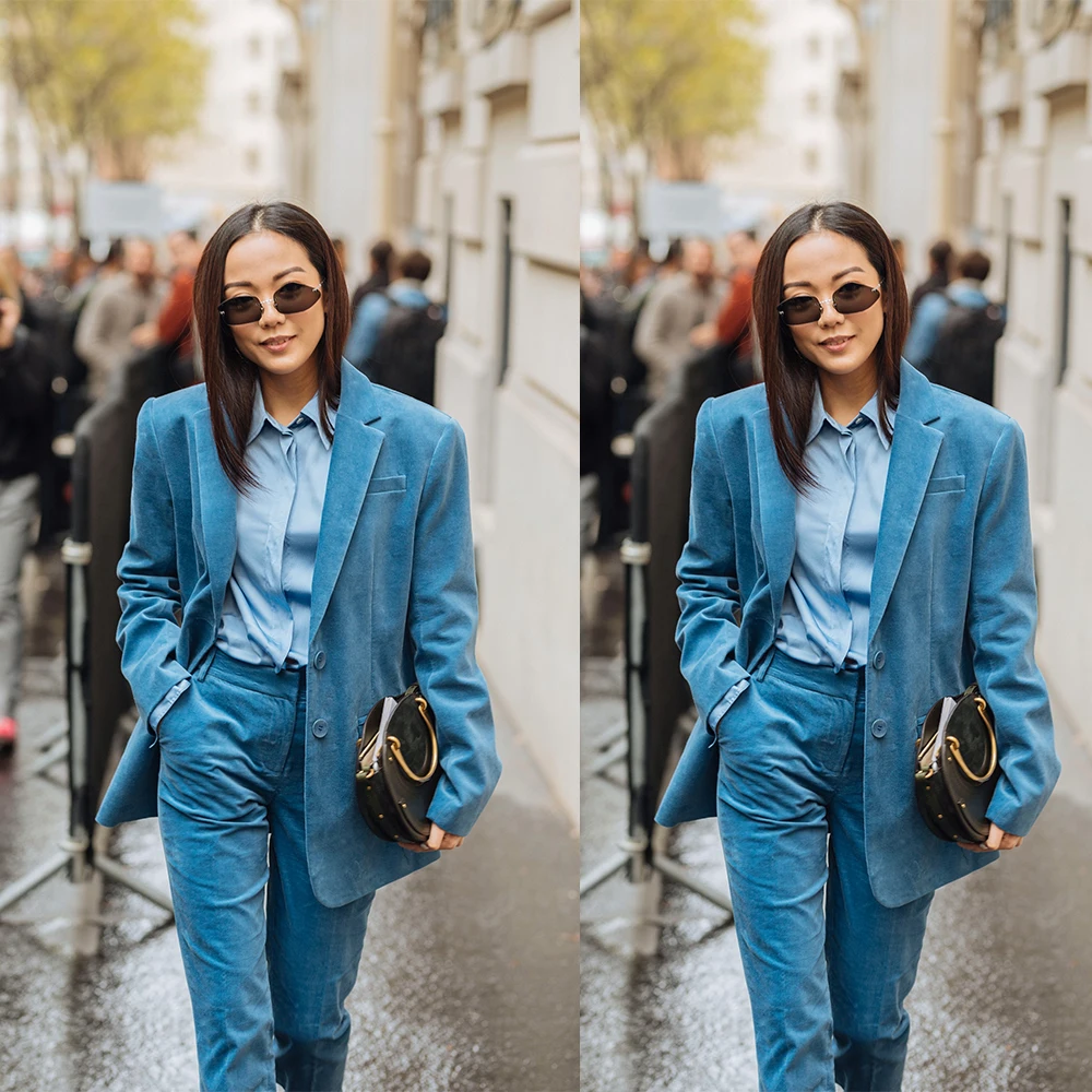 Esmoquin de terciopelo cálido para mujer, trajes de pantalones formales hechos a medida para invitados de noche y graduación, chaqueta y pantalones para boda, Invierno