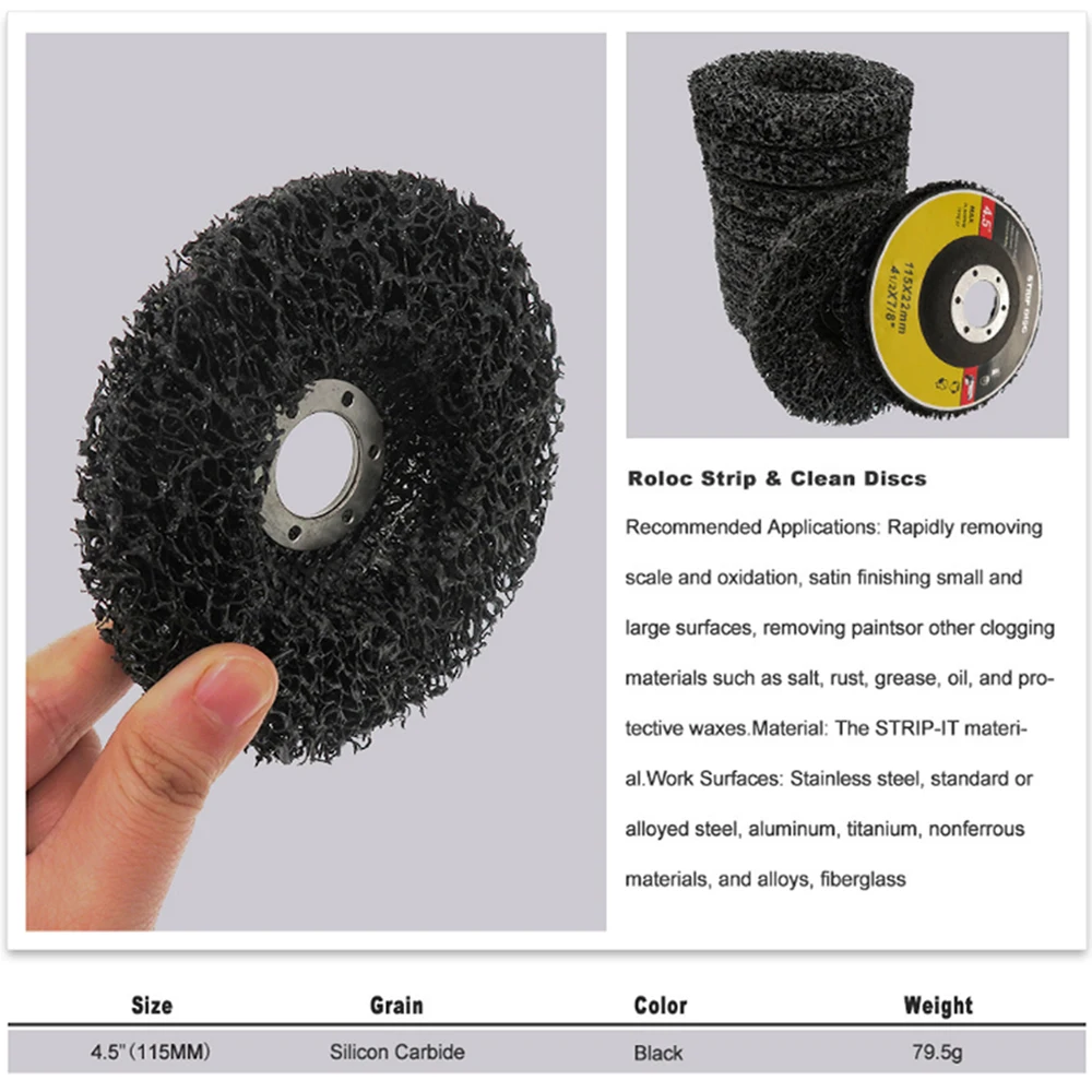 1 sztuk 4.5 "115mm Poly Strip tarcza ścierna odrdzewiacz farby czyste ściernice do szlifierki kątowej samochodów ciężarowych motocykle