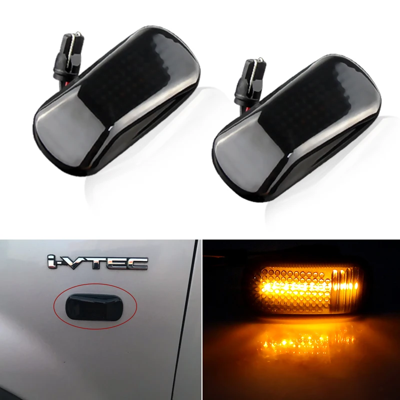 

2pcs Led Dynamic Side Marker Turn Signal Light For Honda S2000 Stream CR-V HR-V Civic City Fit Jazz Accord Repeater Signal Light