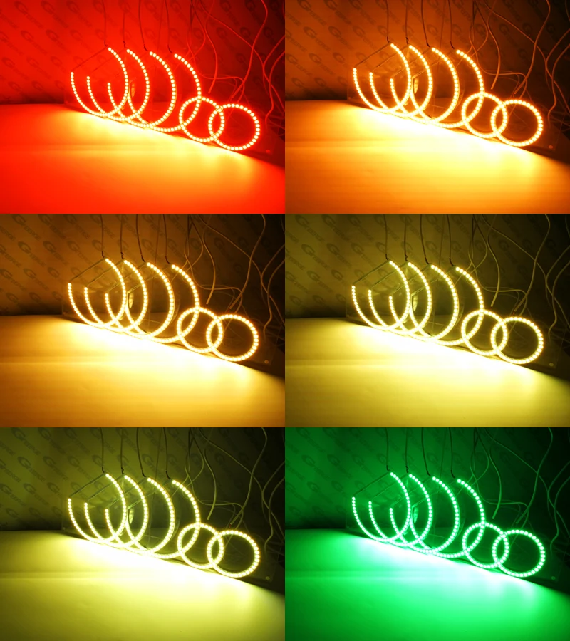For Dodge Challenger 2008 - 2014 RF Remote Bluetooth-Compatible APP Multi-Color Ultra Bright RGB LED Angel Eyes Halo Rings Light