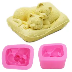 Non-Stick Silicone Cat Mould 3D Silicone Soap mold DIY Craft Art Silicone mold for Soap making Craft Mold DIY Handmade