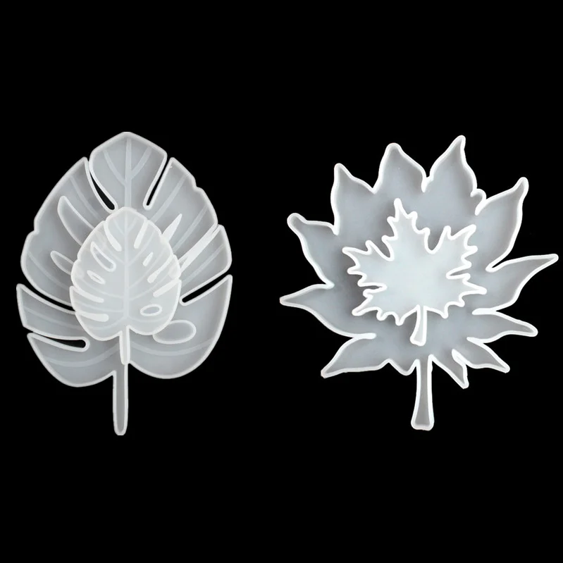 Maple Leaf / fan leaf silicone mold UV resin dry flower cup pad mold decoration home decoration decoration decoration mold