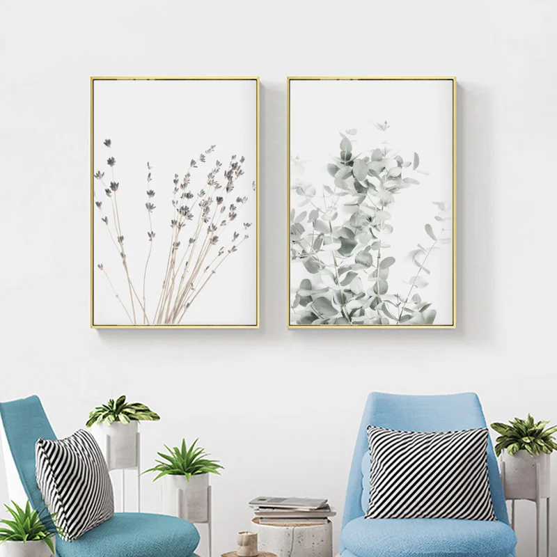 Lavender Eucalyptus Posters Botanical Canvas Painting Farmhouse Wall Decor Art Pictures Bedroom Decoration Scandinavian Decor