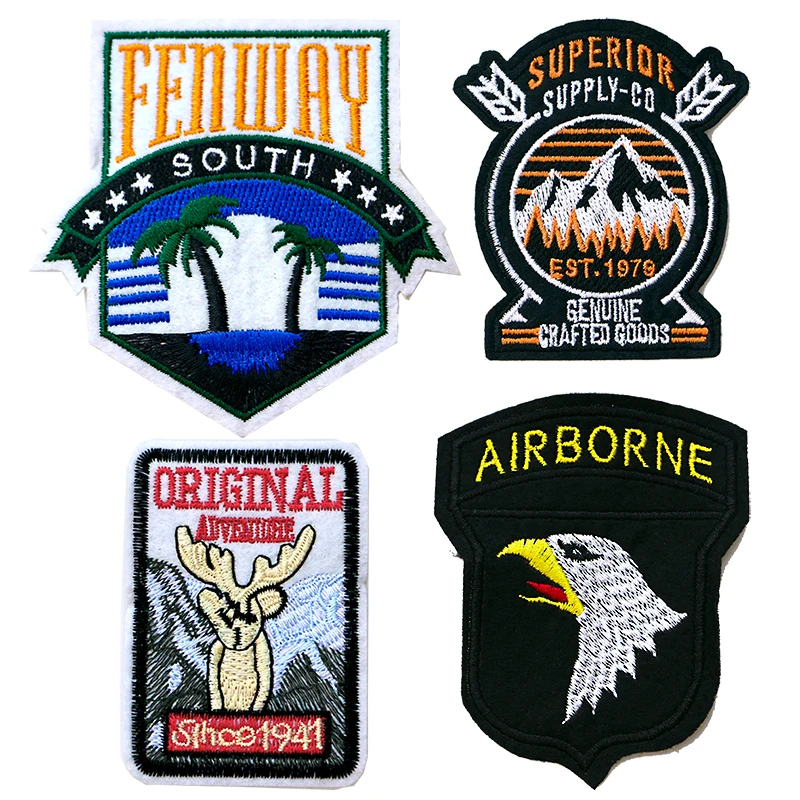 

Eagle Air Force Military Tactics Patch Mountain icon Embroidered Applique Patches For DIY Iron on Badges Stickers on the clothes