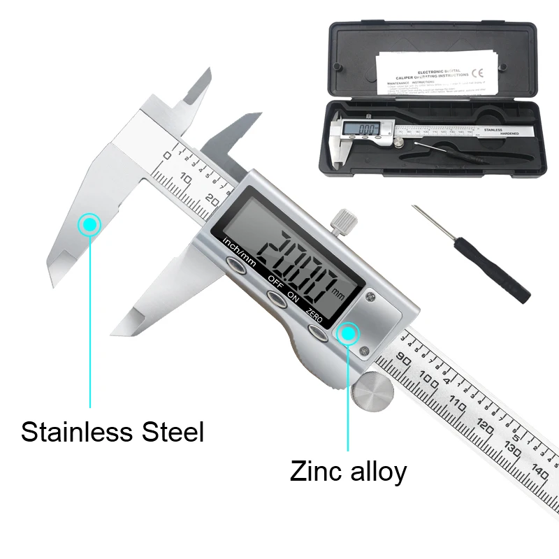 0-150mm Electronic Metal Caliper Digital Vernier Caliper Stainless Steel Ruler Gauge Micrometer LCD Measuring Tools