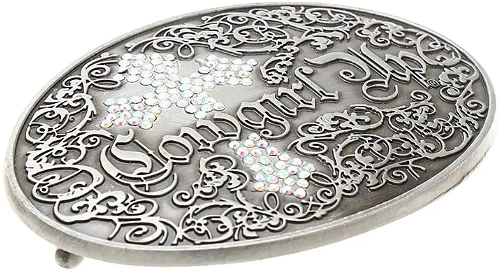 Blue cross rhinstone belt buckle for woman western cowboy buckle without belt custom alloy width 4cm