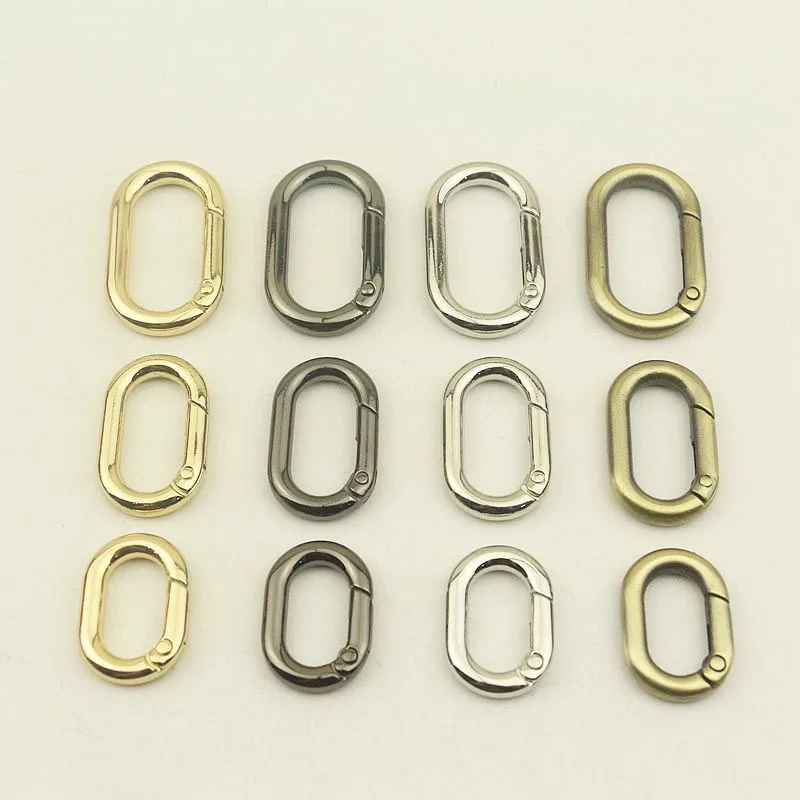 

30pcs 20/25/32mm Spring Oval O Rings Metal Buckles for Bag Strap Buckle Dog Collar Carabiner Keychain DIY Handbag Accessories