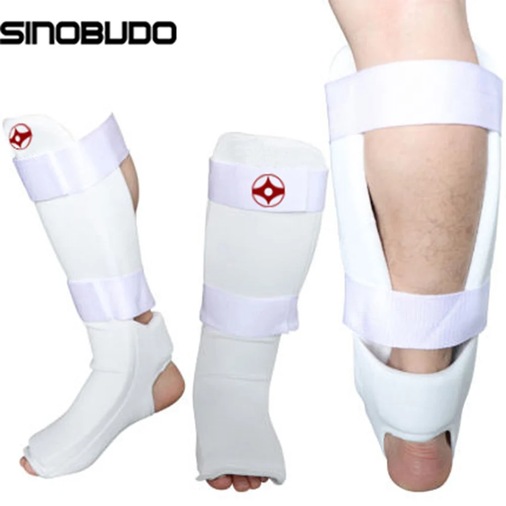 High Quality Kyokushinkai Buckle Shin Instep Foot Guards Cotton Kickboxing Training Kyokushin Foot Protection