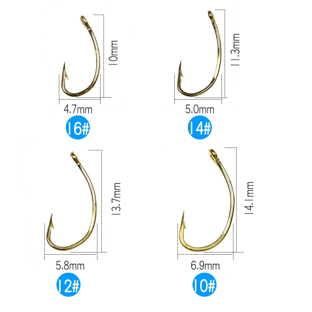 Vampfly 50PCS Gold Curved Shank Fishing Fly Tying Hooks Nymph Scud Caddis Midge Shrimp Fly Tying Hook