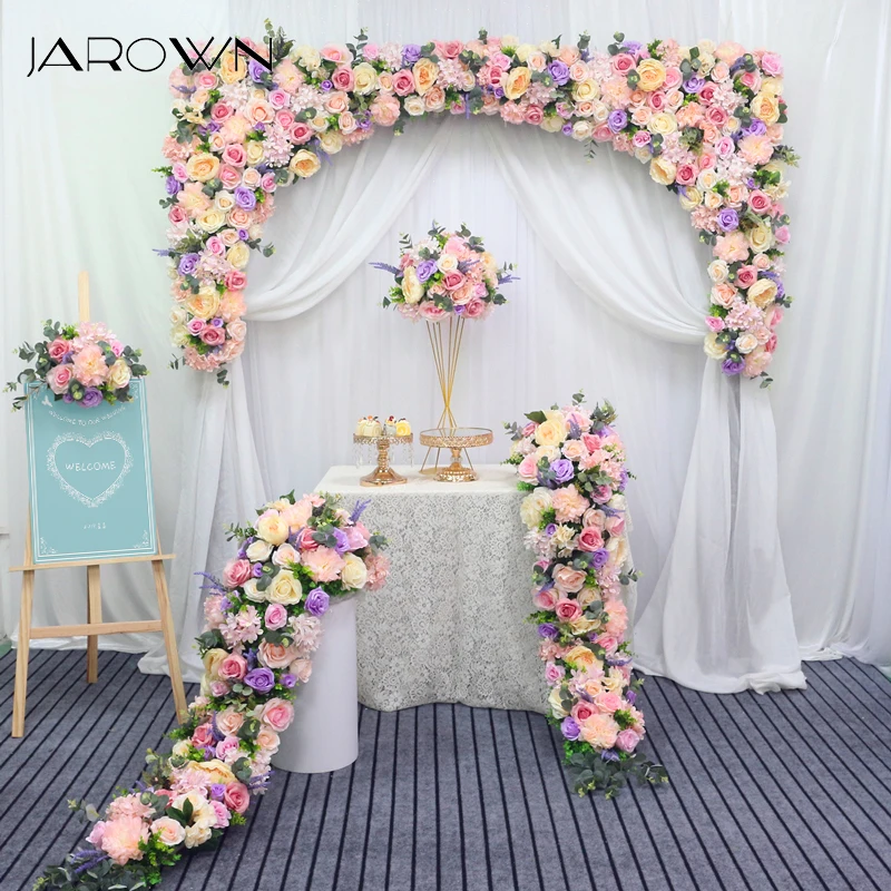 JAROWN Artificial Flower Row Flower Ball Centerpieces DIY Wedding Party Garland Decor Wedding Arch Table Flores Home Decoration