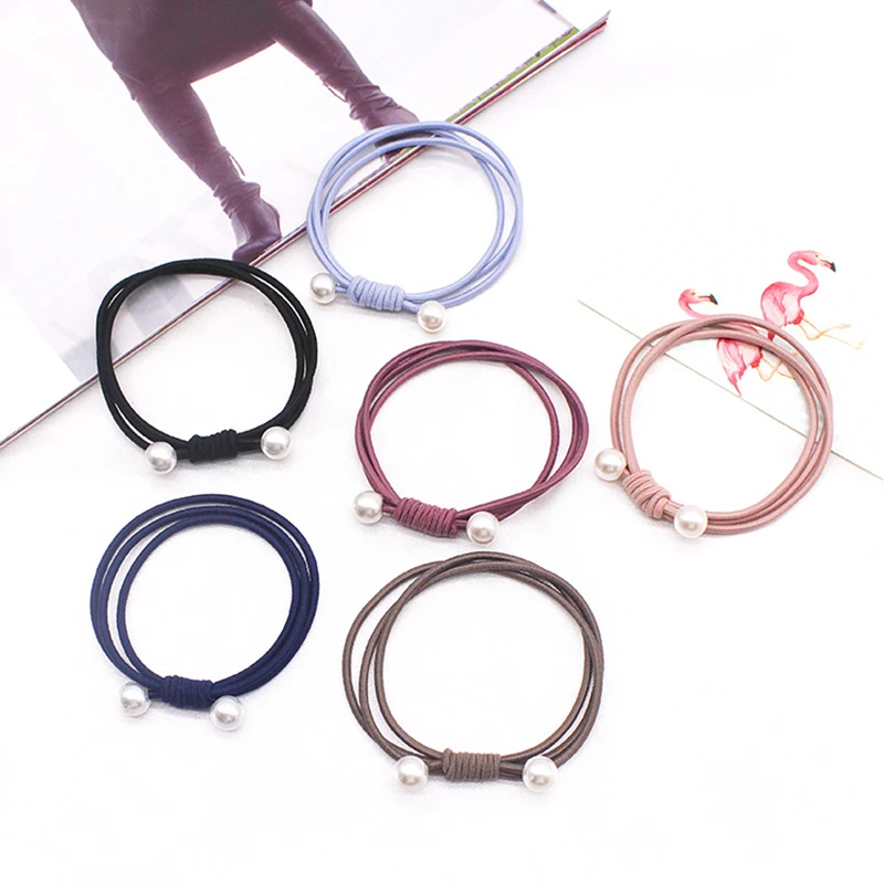 2022 Fashion Pearl Elastic Hair Bands multilayer hair ring Ponytail Holder Headband Rubber Band for women girls Hair Accessories