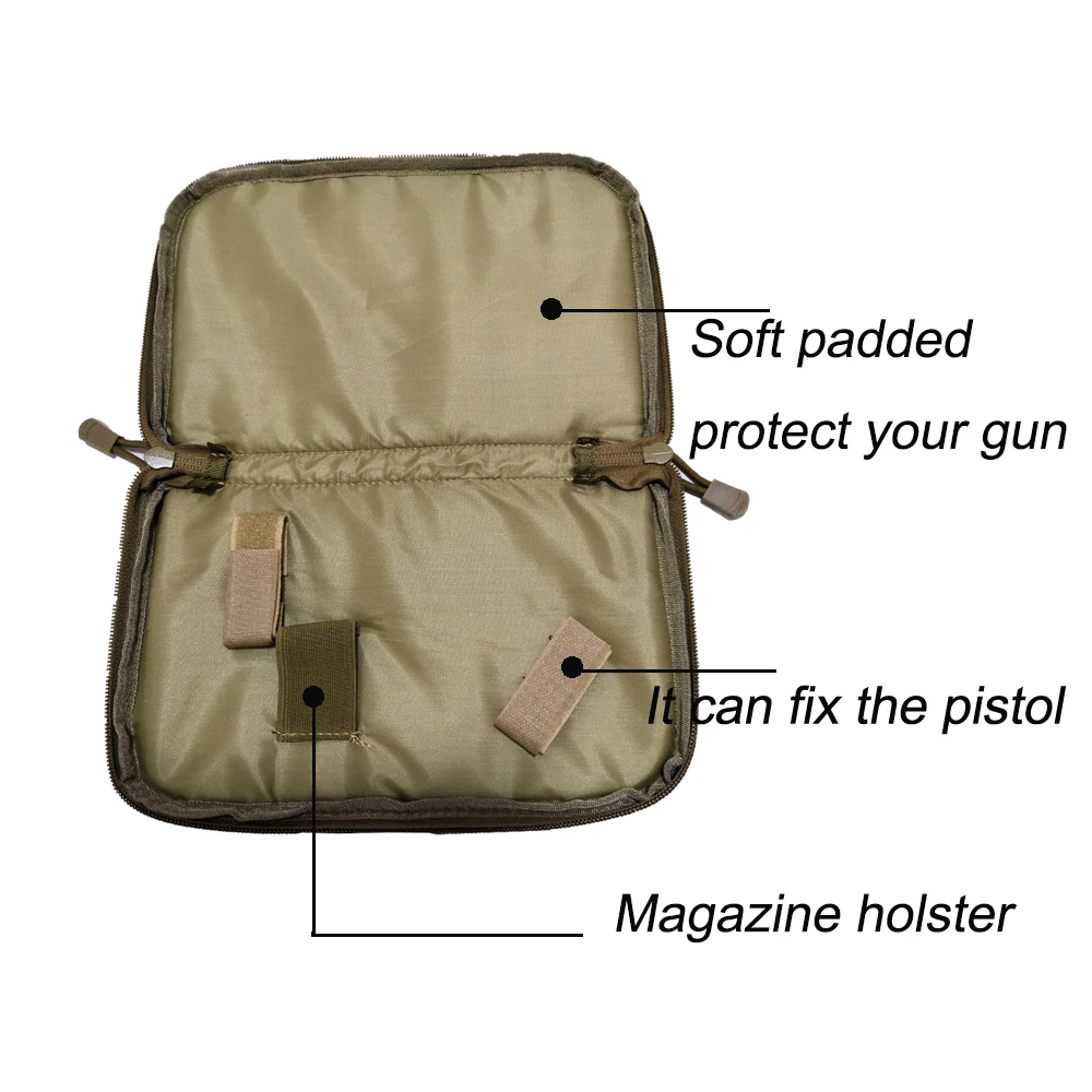 Tactical Pistol Carry Bag Gun Case Portable Holster Hunting Handgun Carrier Pouch Soft Protection Gun Accessories Hunting
