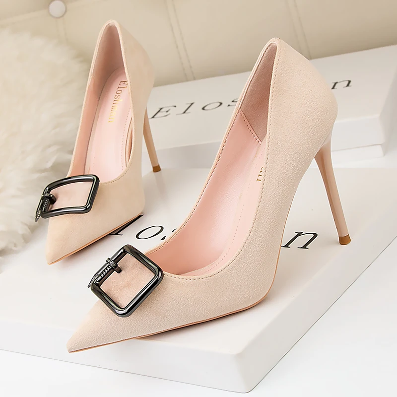 

Fashion Sexy Lady Women Shoes Pointed Toe Fine Heel Dress High Heels Pumps Leather Boat Shoes Wedding Shoes Zapatos Mujer