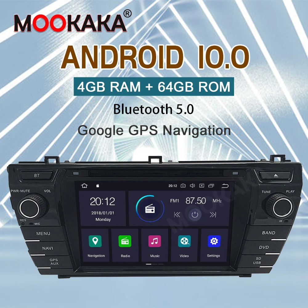 

Android 10 Car Radio Multimedia Player For Toyota Corolla E140/150 2013 2014 2015 2016 Stereo GPS Navigation 2 Din Head Unit IPS