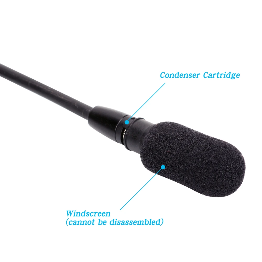 Ângulo de microfone de lapela unidirecional ajustável para sacos de cinto Sennheiser AKG Shure 4 pinos 3 pinos XLR 3,5 mm microfone de lapela com tampa
