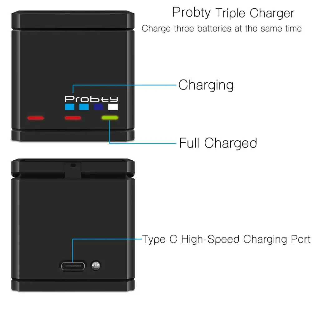 For GoPro Hero 7 hero 6 hero 5 Black Battery or Triple Charger for Go Pro Hero7 6 hero5 Black Original probty camera battery