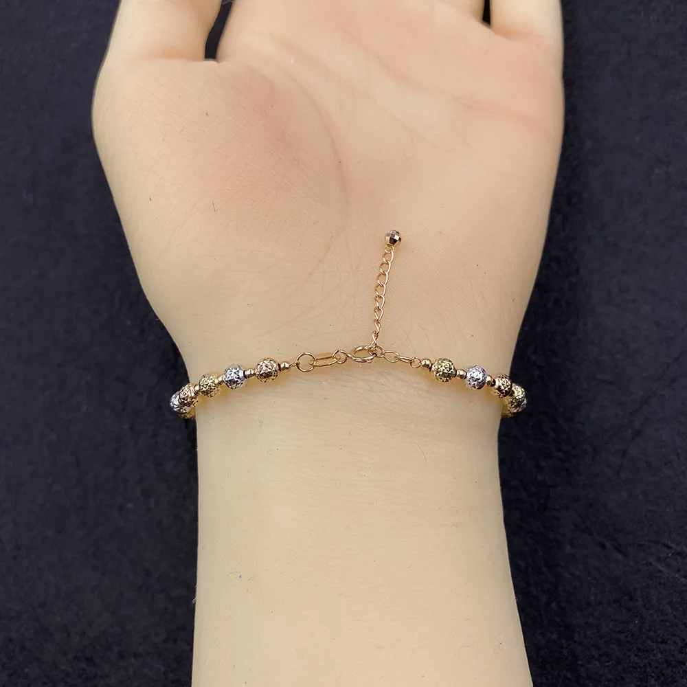 Sinya 18K Gold Luster Shine ลูกปัด Au750สร้อยข้อมือแฟชั่นเครื่องประดับสไตล์ร้อนขายสุภาพสตรีแม่ Lover ของขวัญ