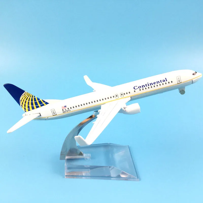 1:400 16cm Samolot pasażerski Boeing B737-800 N27213 Continental Airlines Alloy Airbus Juguetes Zabawkowy model samolotu Collectibl