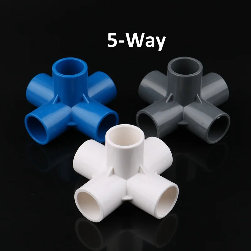 1pc 20/25/32mm 3-Way/4-Way/5-sposób trójwymiarowy złącze pcv złącza rur hydraulicznych złącza DIY 3D z tworzywa sztucznego stawów