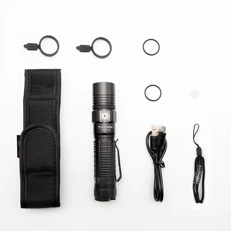 ThruNite TC15 2300 High Lumens Customized Version With External Handheld Flashlight USB Rechargeable IMR 18650 Battery Original