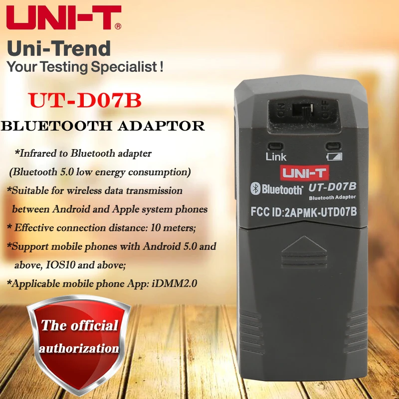 UNI-T UT-D07B Bluetooth adaptor mobile phone wireless data transmission communication module multimeter UT61E+/B+/D+ series