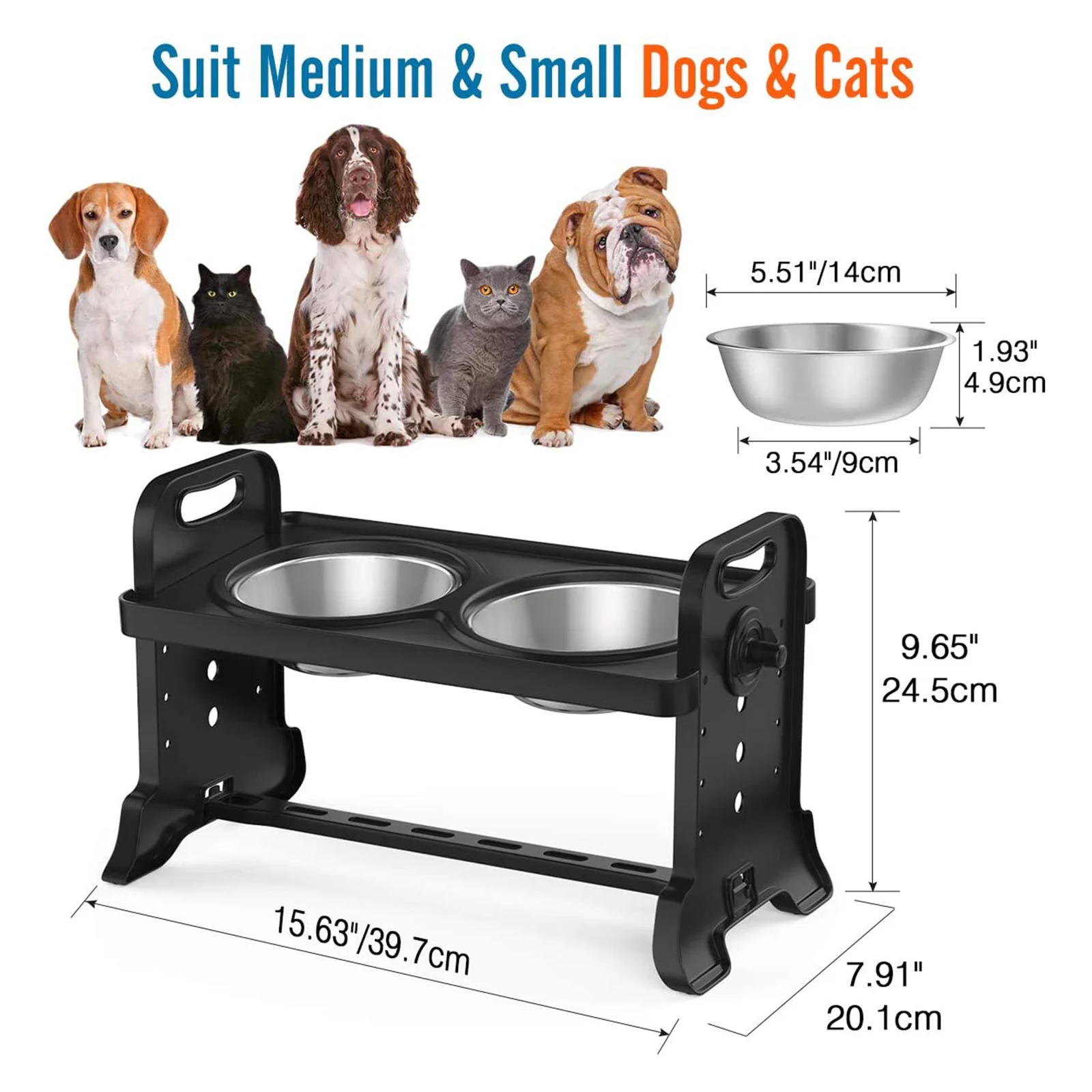 

Anti-Slip Elevated Dog Bowls Raised Pet Feeder for Small Medium Large Dogs Elevated Dog Bowl Dog Cat Food Water Feeder Dish