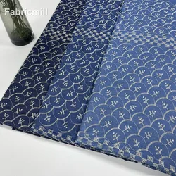 Summer Thin Polyester-cotton Embroider Washed Denim For Sewing Dress Shirt Pants Per Meters
