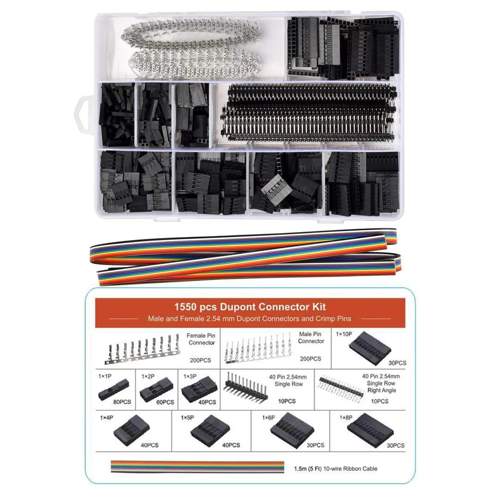 Pinza a crimpare per utensili a mano Dupont Termianls Set-2.54mm connettore Dupont e perni a crimpare Kit di morsetti per connettori JST-XH da 2.54mm