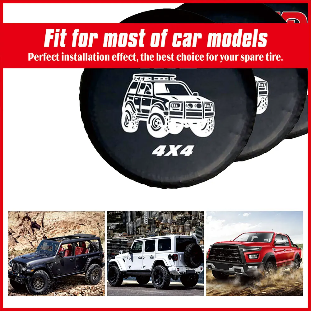 14" 15" 16" 17" Inch PVC Leather Spare Tire Cover Case Protector Bag Pouch For Ford Ecosport Skoda Yeti Hummer Land Rover Jeep - Image 4