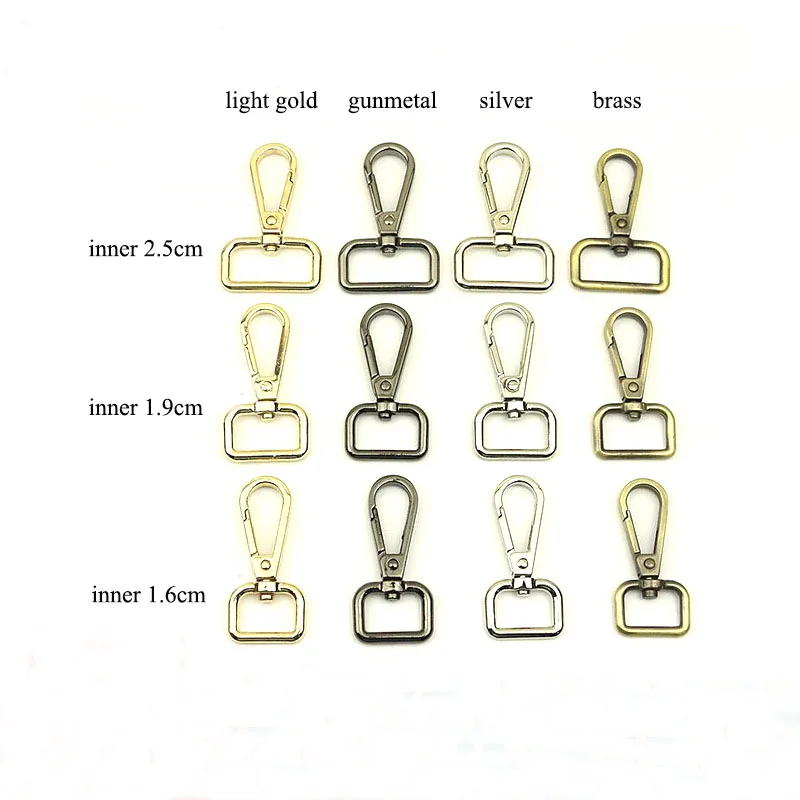 

30pcs 16/19/25mm Luggage Strap Adjuster Buckles Ring Metal Lobster Swivel Clip Clasp Hook for Webbing Strap DIY Bags Accessories