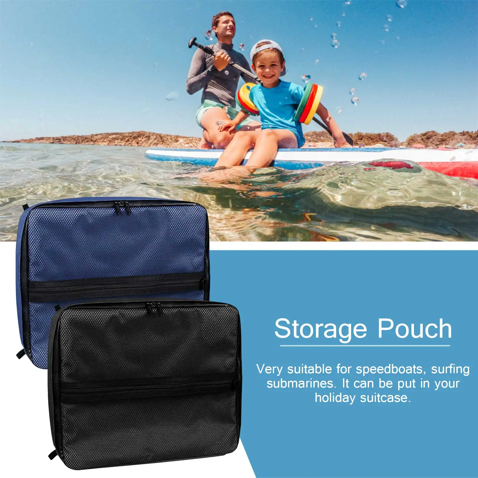 

11L Speedboat Ice Bag Portable Thermal Cooler Bag Beverage Cooler Organizer With 4 Suction Cup For Speedboats, Surfing Submarine